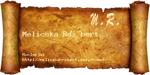 Melicska Róbert névjegykártya